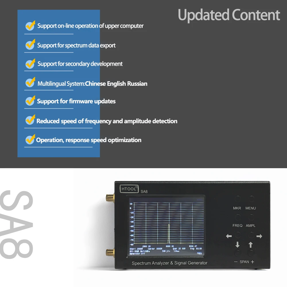 HTOOL SA8 Spectrumanalyzer 35M - Signal Generator Spectrum Analyzer recensie en prijs